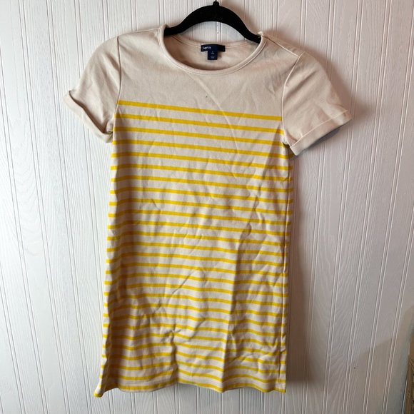 Gap Kids Short sleeve dress yellow stripe size Large - Picture 1 of 3